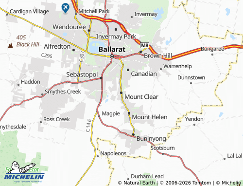 Mapa MICHELIN Mount Clear - ViaMichelin