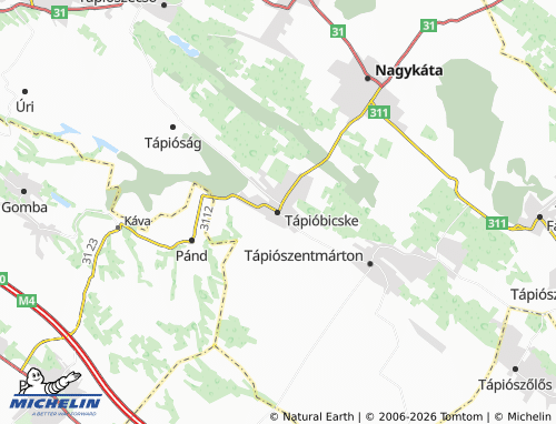Mappa MICHELIN Tápióbicske - ViaMichelin