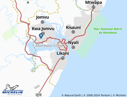 MICHELIN Mombasa map - ViaMichelin