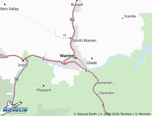 Mappa MICHELIN Warren - ViaMichelin