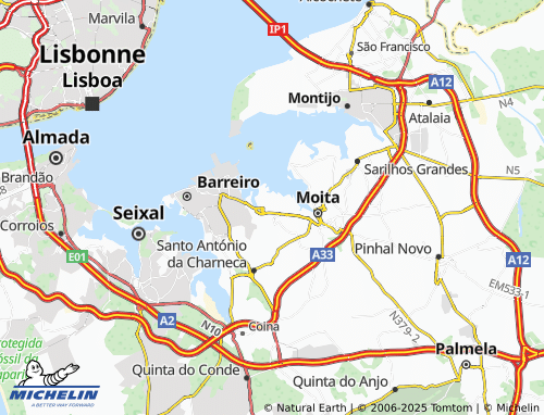 MICHELIN Alhos Vedros map - ViaMichelin