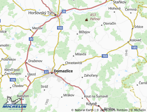 Mapa MICHELIN Milavče - ViaMichelin