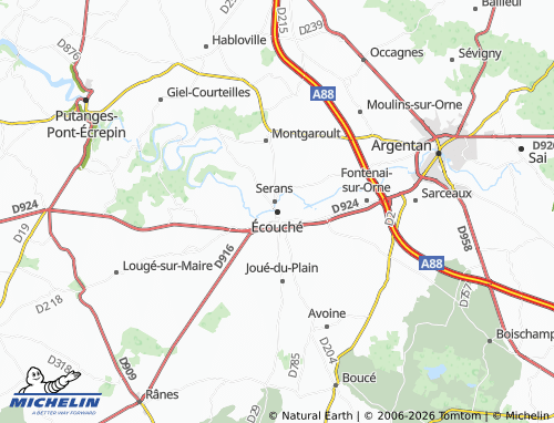 MICHELIN Écouché-les-Vallées map - ViaMichelin