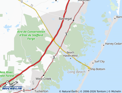 Carte MICHELIN Manahawkin - ViaMichelin
