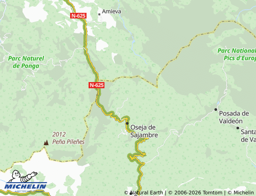 MICHELIN Soto de Sajambre map - ViaMichelin