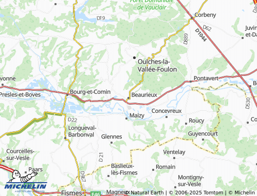 MICHELIN Beaurieux map - ViaMichelin