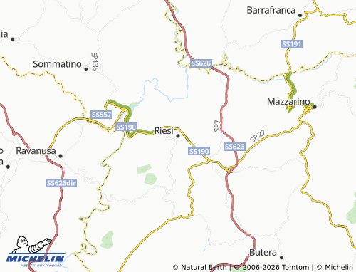 MICHELIN Riesi map - ViaMichelin