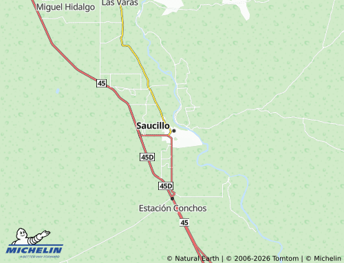 MICHELIN Saucillo Centro map - ViaMichelin