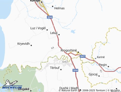 MICHELIN Kërçukaj map - ViaMichelin