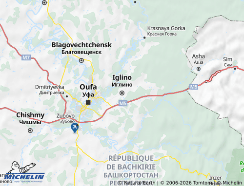 MICHELIN-Landkarte Iglinski Rajon - ViaMichelin