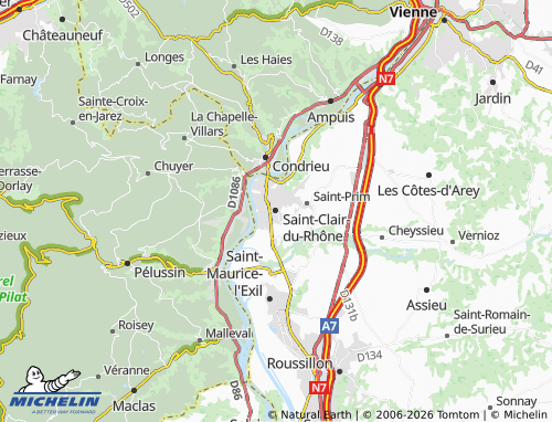 MICHELIN-Landkarte Saint-Clair-du-Rhône - ViaMichelin