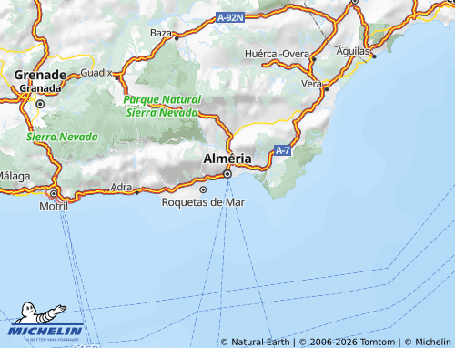 Kaart MICHELIN Almería - ViaMichelin