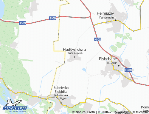 Mapa MICHELIN Hladkivshchyna - ViaMichelin