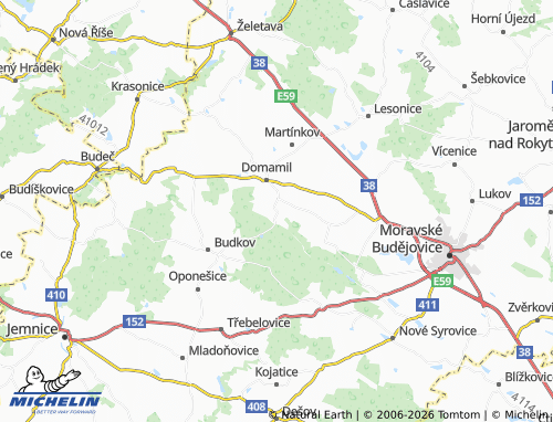 Mappa MICHELIN Komárovice - ViaMichelin