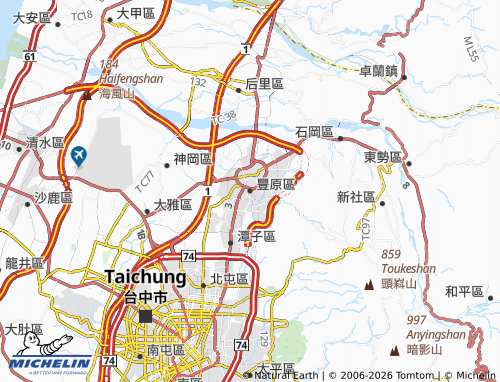 Mappa MICHELIN feng yuan qu - ViaMichelin