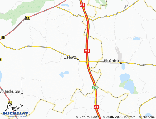 MICHELIN Lisewo map - ViaMichelin