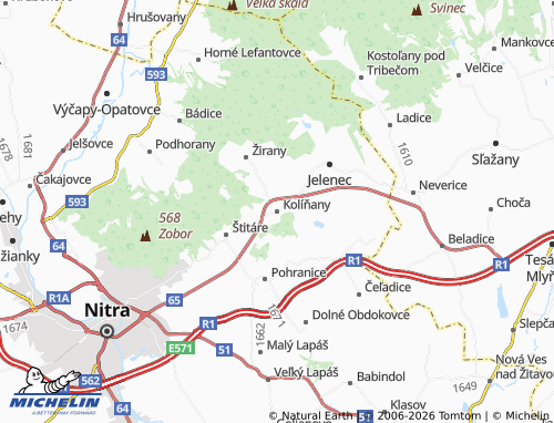 MICHELIN Kolíňany map - ViaMichelin