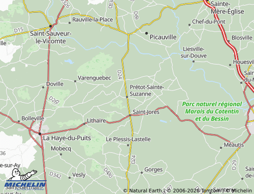 MICHELIN Prétot-Sainte-Suzanne map - ViaMichelin