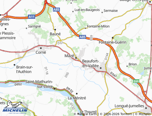 Carte MICHELIN Mazé-Milon - ViaMichelin