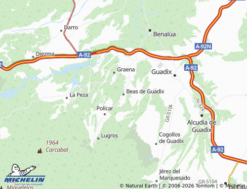 Mappa MICHELIN Beas de Guadix - ViaMichelin