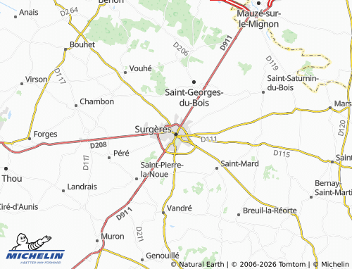 Mapa MICHELIN Surgères - ViaMichelin