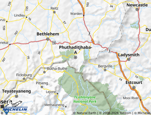 Mappa MICHELIN Thabo Mofutsanyane - ViaMichelin