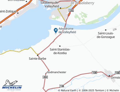 MICHELIN Saint-Stanislas-de-Kostka map - ViaMichelin