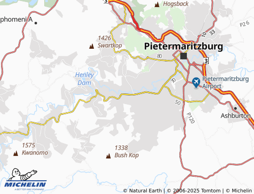 MICHELIN Dambuza map - ViaMichelin