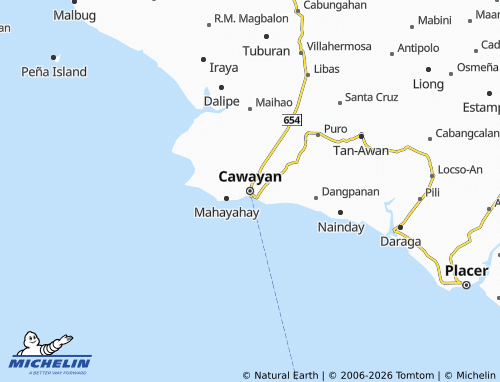 MICHELIN Cawayan map - ViaMichelin