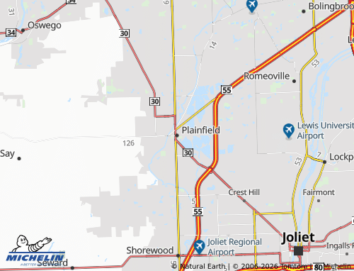 Kaart MICHELIN Plainfield - ViaMichelin