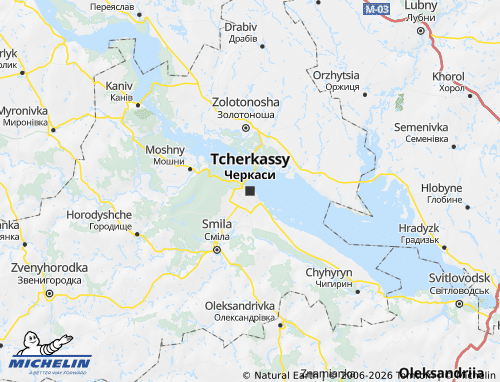 Mapa MICHELIN Cherkaskyi raion - ViaMichelin