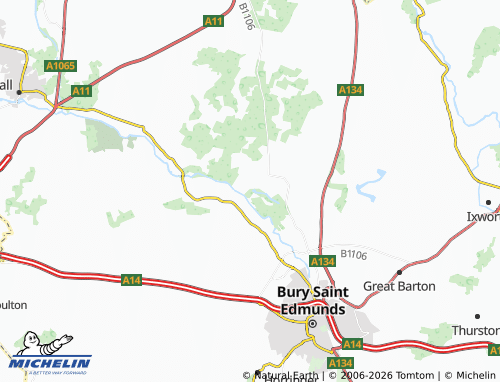 Carte MICHELIN West Stow - ViaMichelin