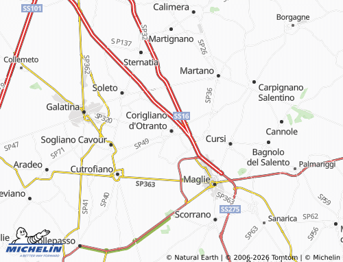 Mapa MICHELIN Corigliano d'Otranto - ViaMichelin