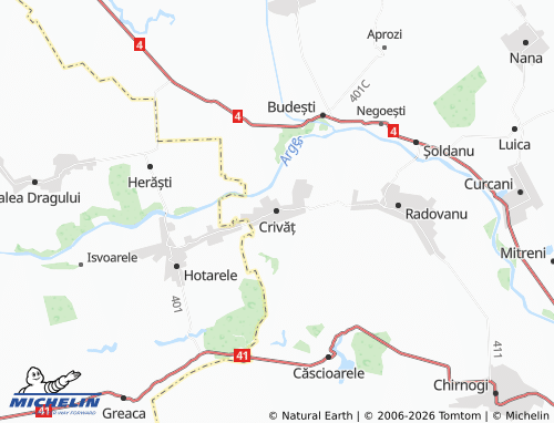 MICHELIN Crivăț map - ViaMichelin