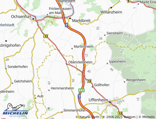 Kaart MICHELIN Unterickelsheim - ViaMichelin