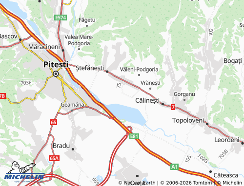 Mapa MICHELIN Golești - ViaMichelin