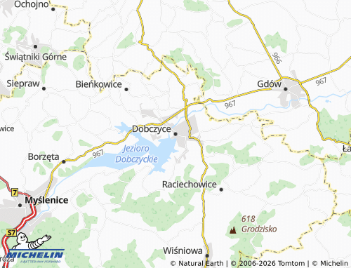 MICHELIN Dobczyce map - ViaMichelin