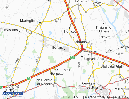 Mapa MICHELIN Gonars - ViaMichelin