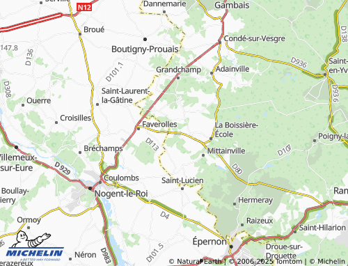 MICHELIN La Gâtine map - ViaMichelin