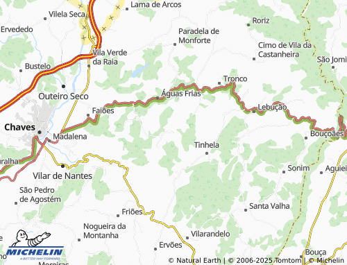 Carte MICHELIN Planalto de Monforte (União das Freguesias de Oucidres e Bobadela) - ViaMichelin