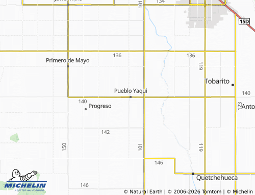 MICHELIN Pueblo Yaqui Centro map - ViaMichelin