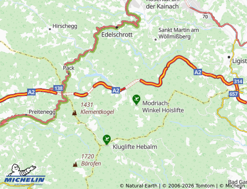 MICHELIN Modriach map - ViaMichelin