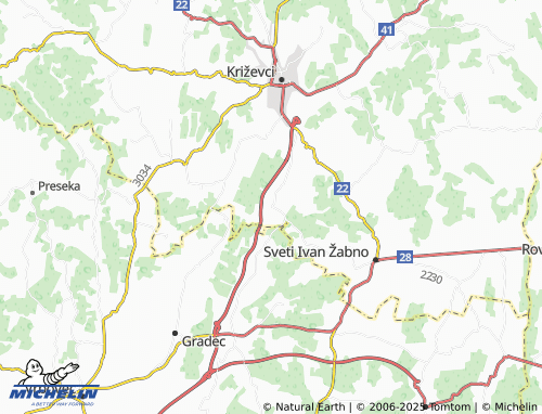MICHELIN Poljana Križevačka map - ViaMichelin