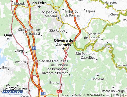 Mapa MICHELIN Oliveira de Azeméis - ViaMichelin