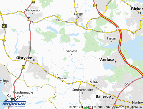 Mapa MICHELIN Ganløse - ViaMichelin