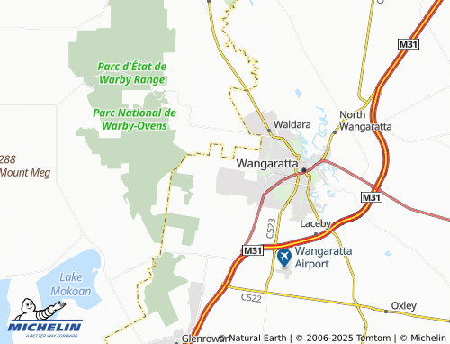 MICHELIN Wangaratta South map - ViaMichelin