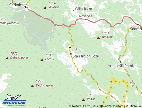 Mapa MICHELIN Stari trg pri Ložu - ViaMichelin