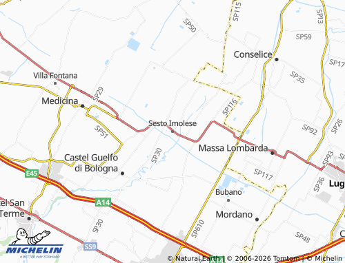 Mappa MICHELIN Sesto Imolese - ViaMichelin