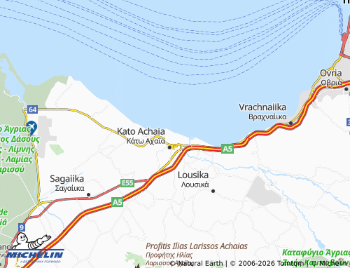 MICHELIN Paralia Kato Achaias map - ViaMichelin