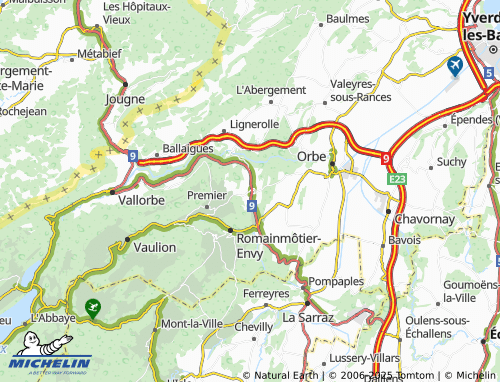 MICHELIN-Landkarte Bretonnières - ViaMichelin